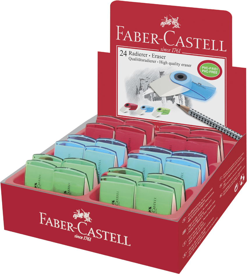 9555684642226 - FABER-CASTELL Kunststoff-Radierer SLEEVE MINI sortiert