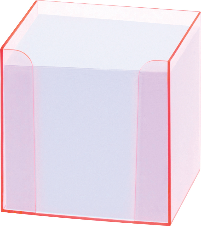 folia Zettelbox , Luxbox,  mit Leuchtkanten, pink, bestückt