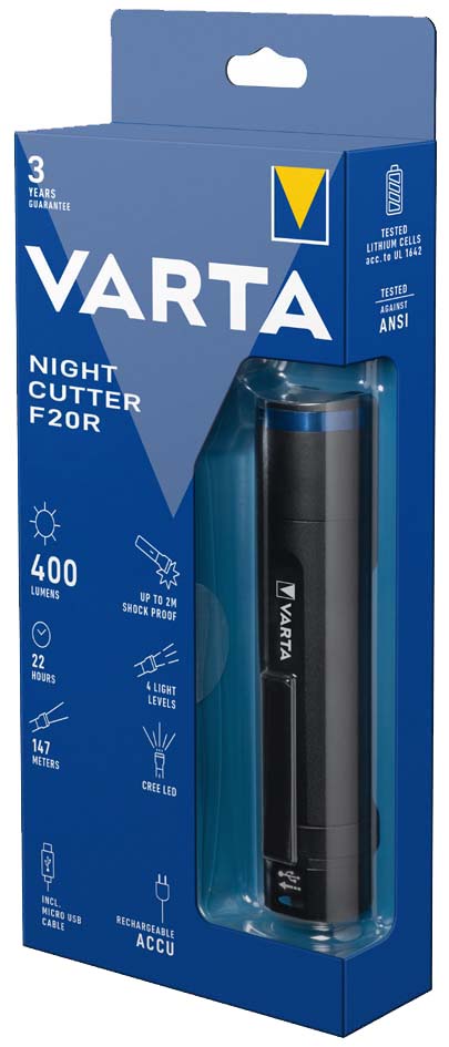 VARTA Premium-Taschenlampe , NIGHT CUTTER F20R,