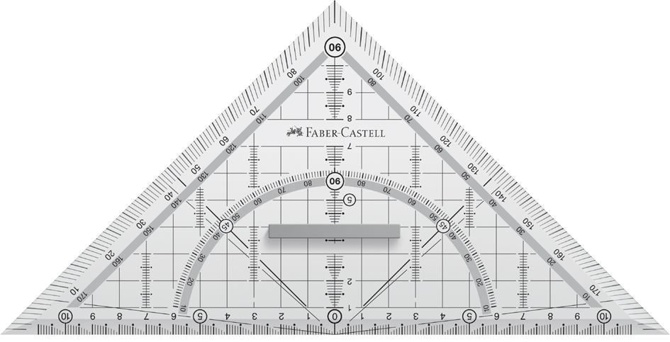 FABER-CASTELL Geometriedreieck GRIP groß, mit Griff