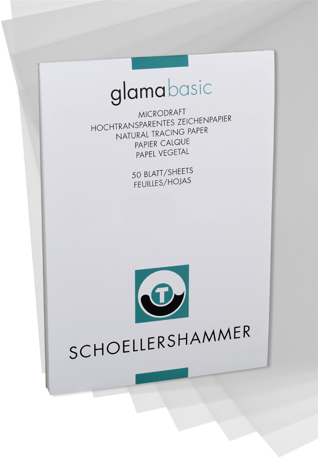 4016443250632 - SCHOELLERSHAMMER Glama Basic 894 Skizzenblock DIN A4 92 g m2 210 x 297 mm Transparent 50 Blatt