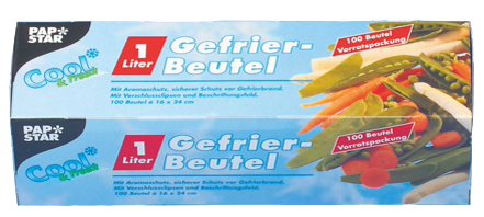 PAPSTAR Gefrierbeutel 1 Liter, 160 x 240 mm, transparent