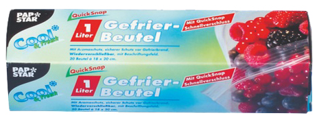 PAPSTAR Gefrierbeutel QuickSnap 3 Liter, 270 x 280 mm