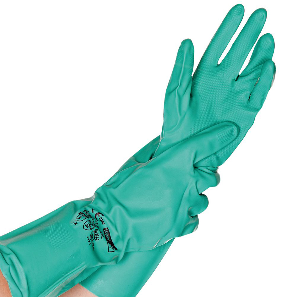 4015544266108 - 12 x Chemikalienschutz-Handschuh Nitril Professional L 34cm g