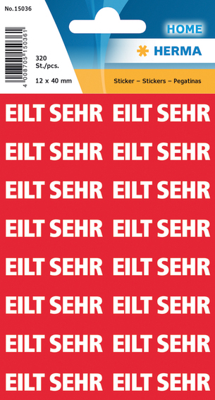 HERMA Textetiketten , EILT SEHR, , 12 x 40 mm, rot / weiß