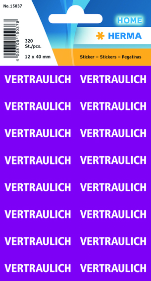 HERMA Textetiketten , VERTRAULICH, , 12 x 40 mm, lila / weiß