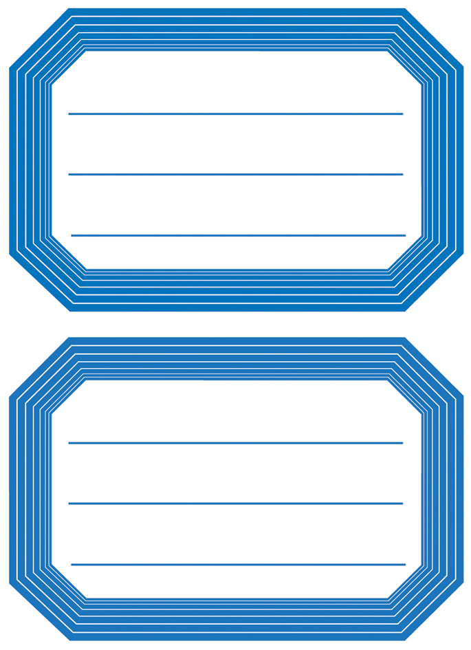 HERMA Buchetiketten, blaue Randgestaltung, 82 x 55 mm