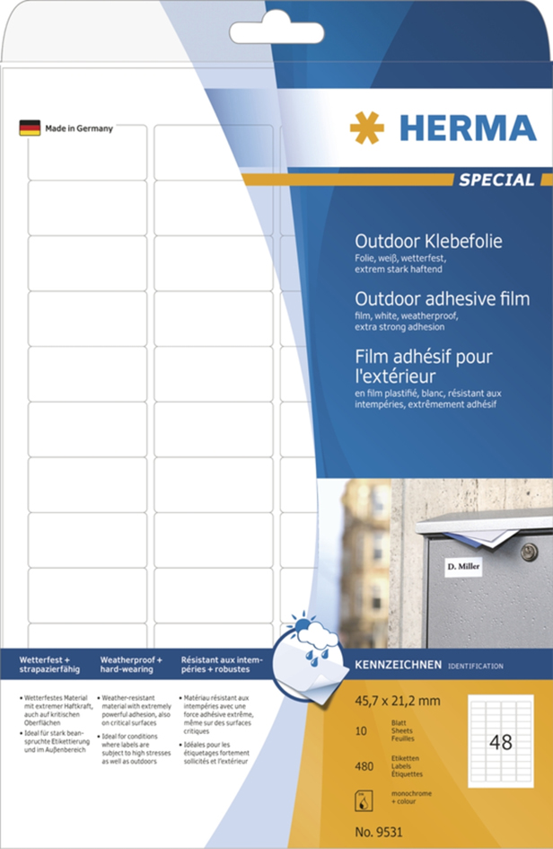 HERMA Outdoor Folien-Etiketten SPECIAL, 45,7 x 21,2 mm
