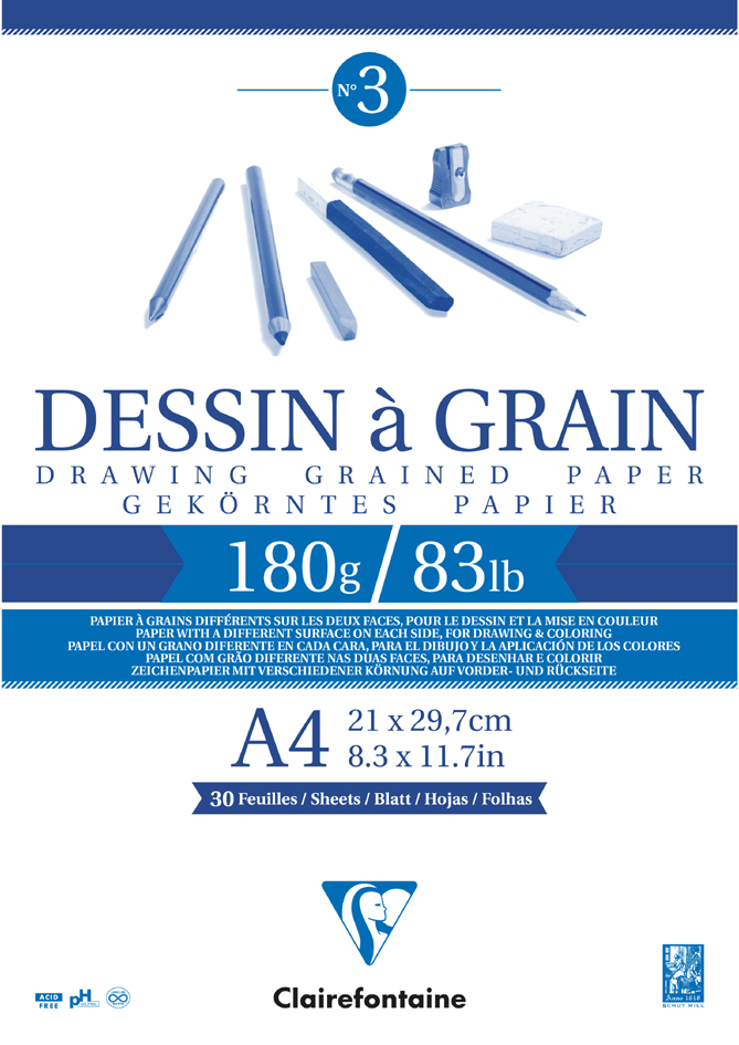 3329680966244 - Zeichenpapierblock à Grain DIN A4