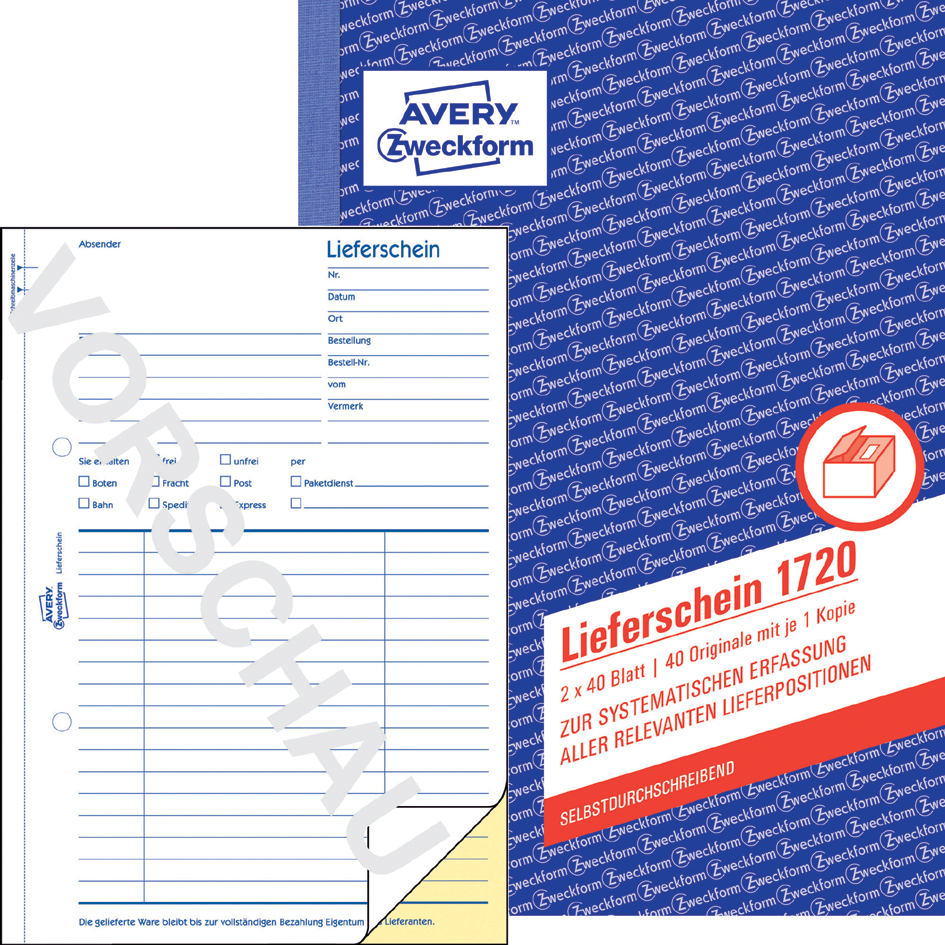 AVERY Zweckform Formularbuch , Lieferschein, , SD, 4+1 GRATIS