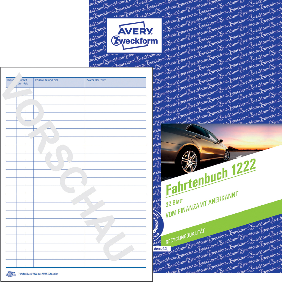AVERY Zweckform Formularbuch , Fahrtenbuch, , A5, 32 Blatt