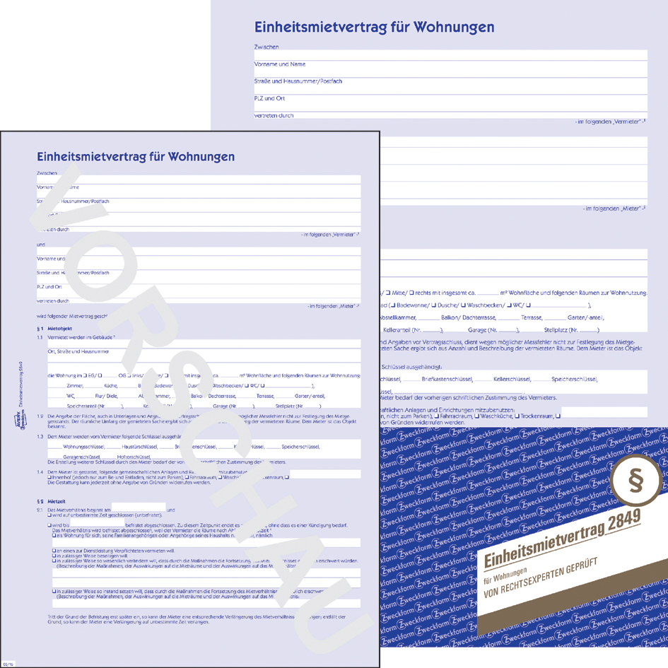 4004182028759 - 5 x Untermietvertrag A4 selbstdurchschreibend 2-seitig