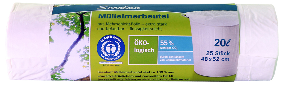 Secolan Mülleimerbeutel, naturweiß, 20 Liter