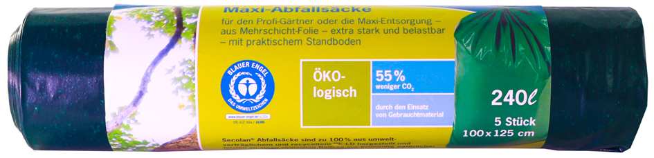 Secolan Maxi-Abfallsack, grün, 240 Liter