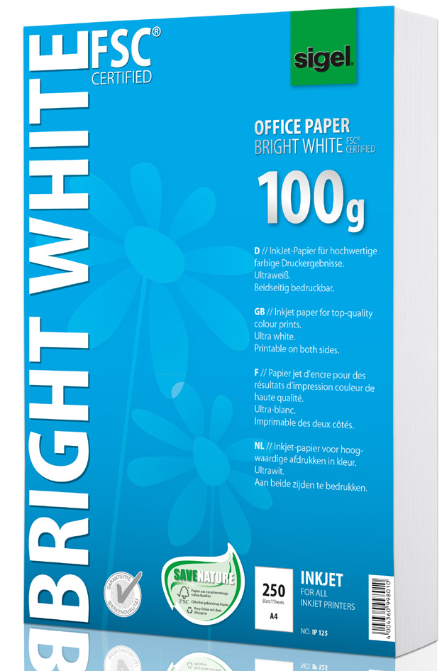 sigel Inkjet-Papier , Bright White, , DIN A4, 100 g/qm