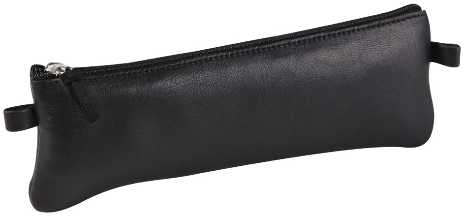 3329680083224 - Schlamper-Etui flach Leder schwarz