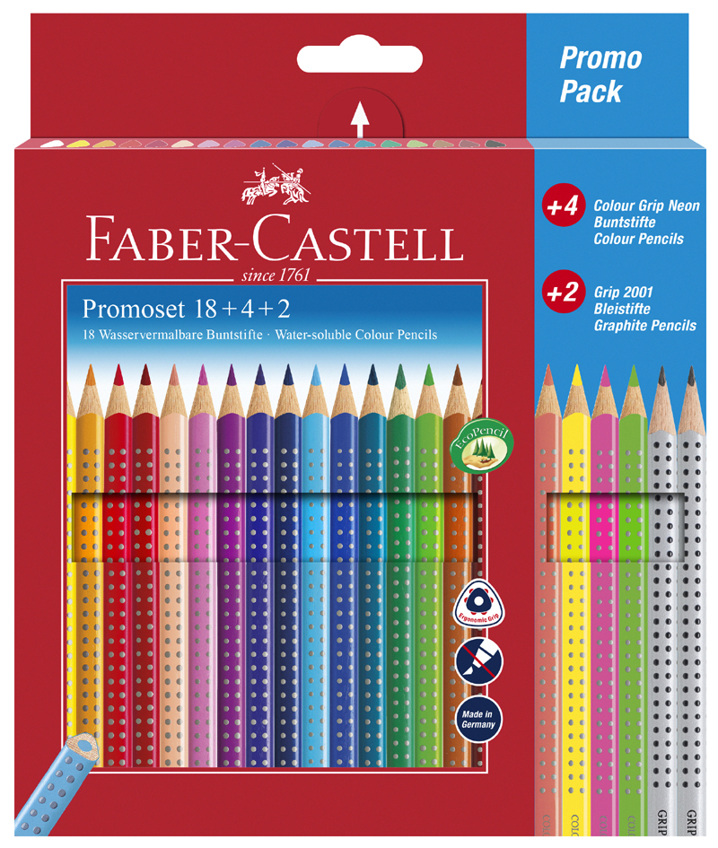 FABER-CASTELL Dreikant-Buntstifte Colour GRIP, Promoetui