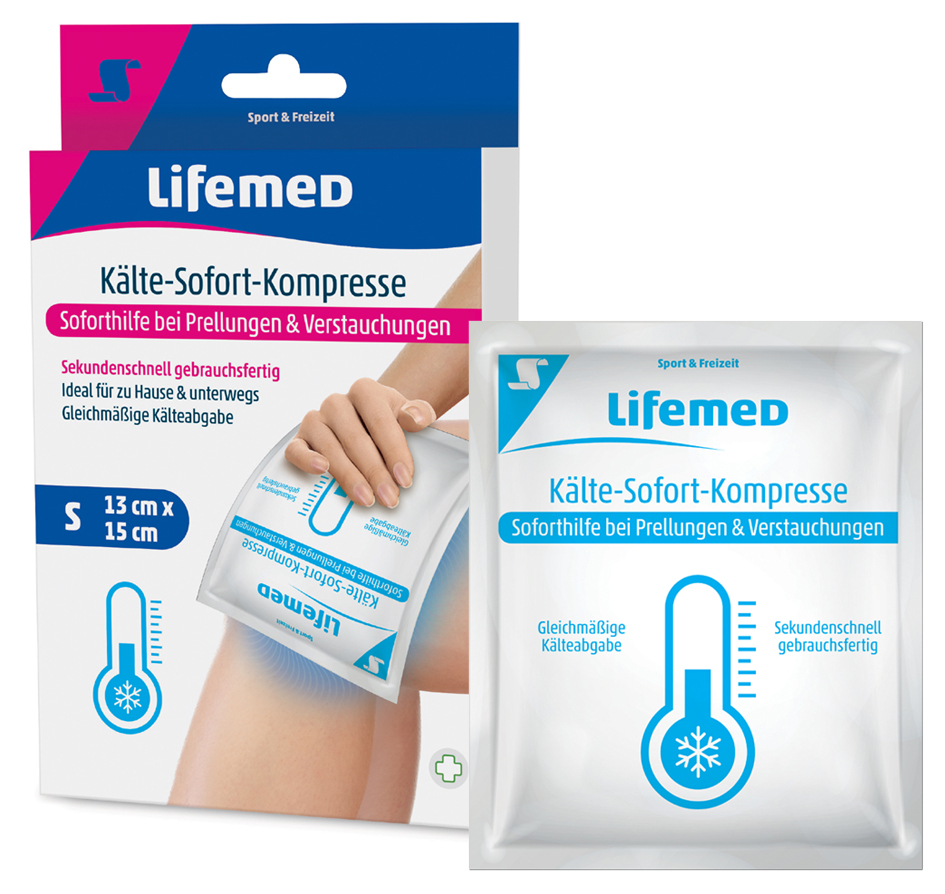 Lifemed Kälte-Sofort-Kompresse, 150 x 130 mm, weiß