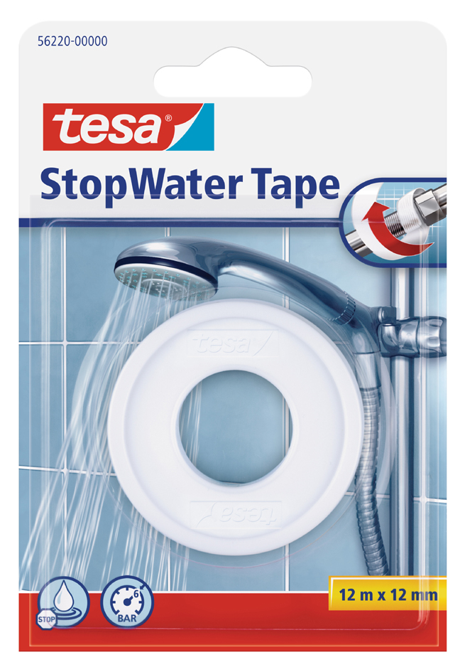 tesa Dichtungsband , StopWater, , 12 mm x 12 m, weiß