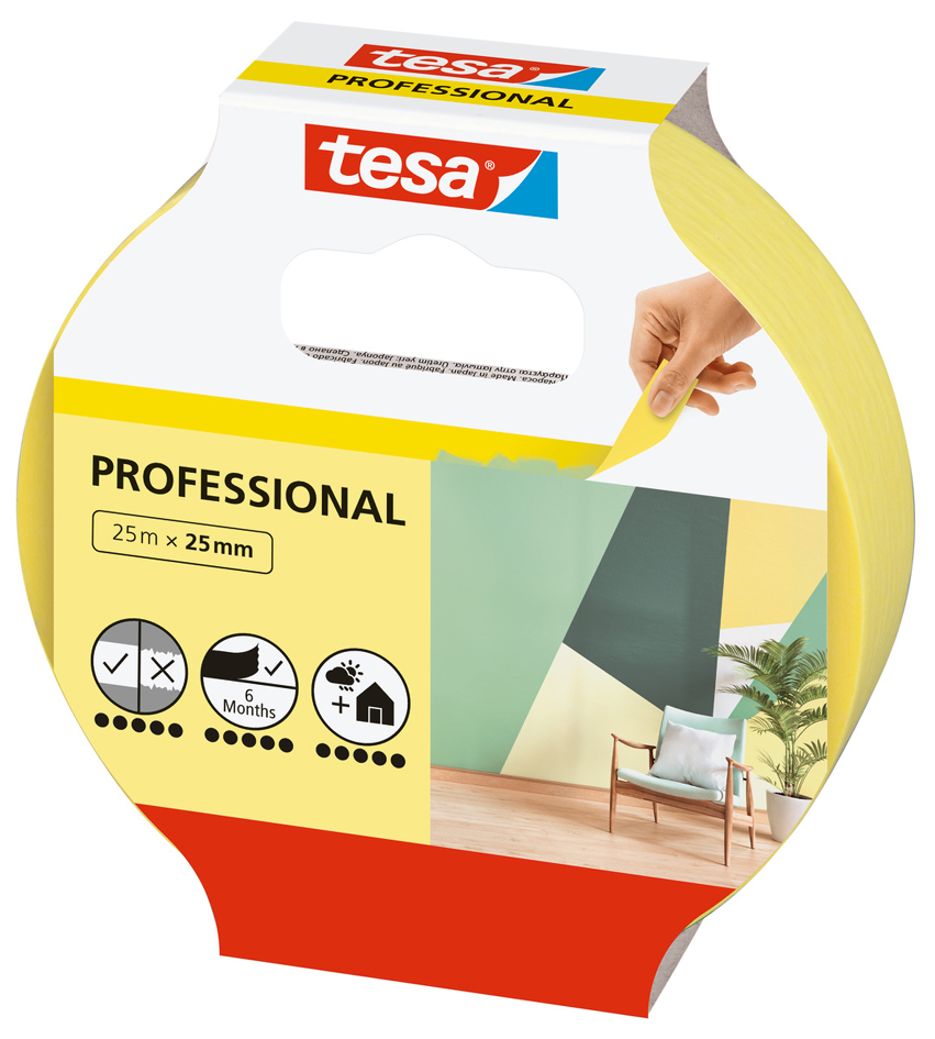 4042448150059 - tesa PRECISION INDOOR 56270-00000-01 Kreppband tesa® Gelb (L x B) 25 m x 25 mm 1 St