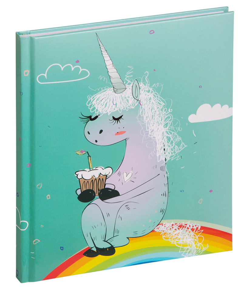 4009212054876 - 5 x Poesiealbum Einhorn 155x18cm 128 Seiten blanko