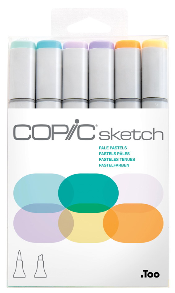 4511338052686 - COPIC Marker sketch 6er Set Pale Pastels Tinte auf Alkoholbasis schnell trocknend untereinander - 1 Stück (21075667)