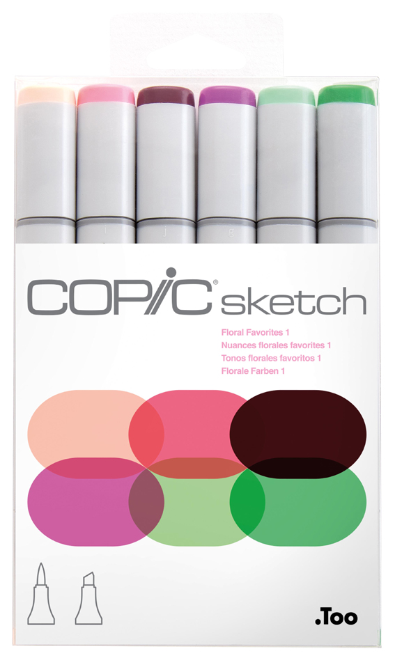 4511338052761 - COPIC Marker sketch 6er Set Floral Favorite 250cm (1) Tinte auf Alkoholbasis schnell trocknend untereinander - 1 Stück (21075668)