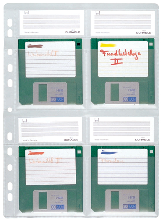 DURABLE Disketten-Hülle, für 4 x 3,5,  Disketten, DIN A4