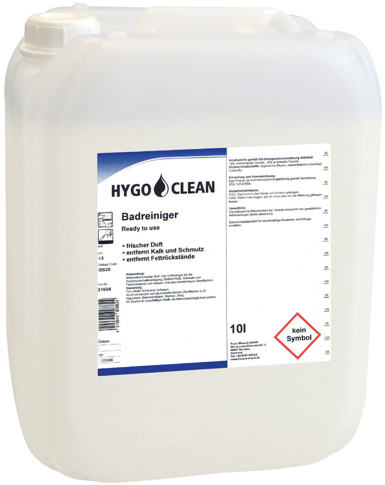 4015544908824 - HYGOCLEAN Badreiniger Ready to use 10 Liter Kanister