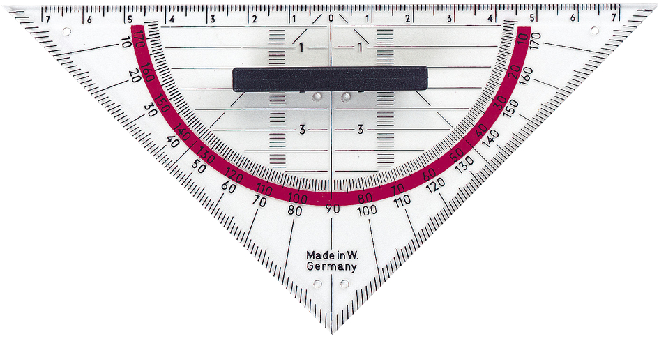 herlitz Geometriedreieck mit Griffleiste, Hypotenuse: 160 mm