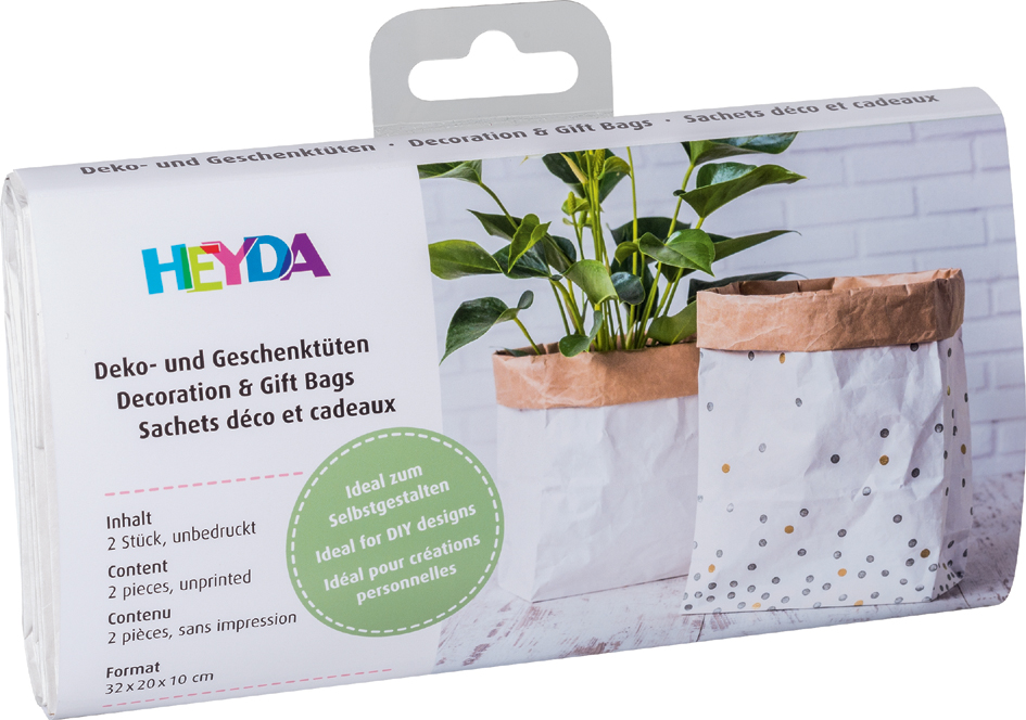 4005329145315 - Papier Dekobeutel Geschenktüte weiß   natur klein