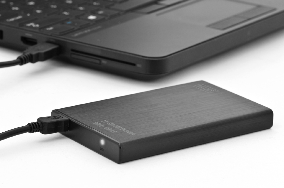DIGITUS 2,5,  SATA Festplatten-Gehäuse, USB 2.0, schwarz
