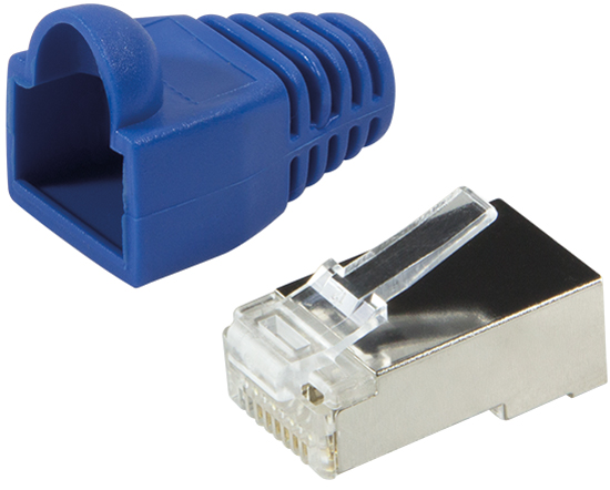 4052792004342 - LogiLink RJ45 Stecker Kat5e mit Knickschutztülle blau