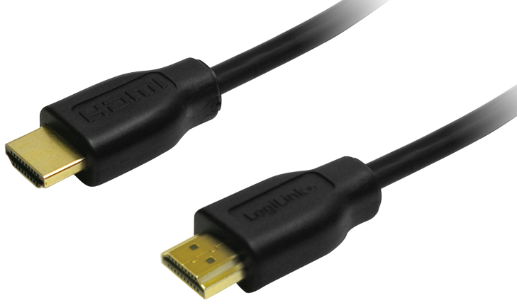 4052792008081 - CH0035 hdmi High Speed mit Ethernet (V14) Kabel 2X 19-pin Male (Gold) schwarz 1M polyTasche - Logilink