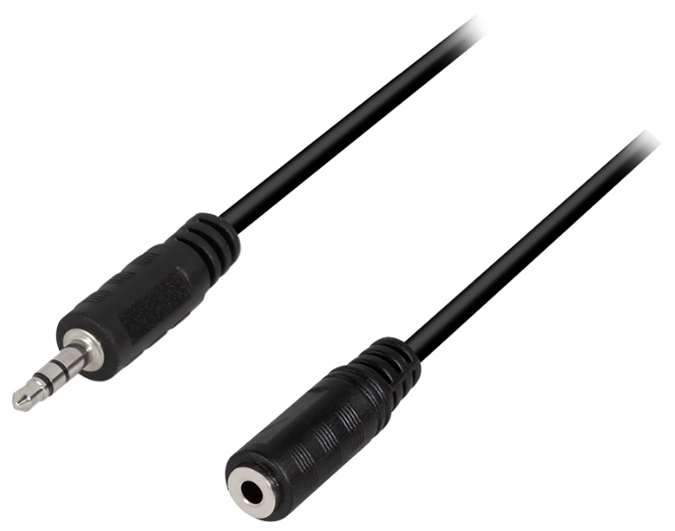 LogiLink Audiokabel, Stecker - Kupplung, 5 m, schwarz