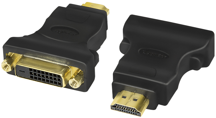 LogiLink HDMI Stecker - DVI-D 24+1 Kupplung Adapter, schwarz