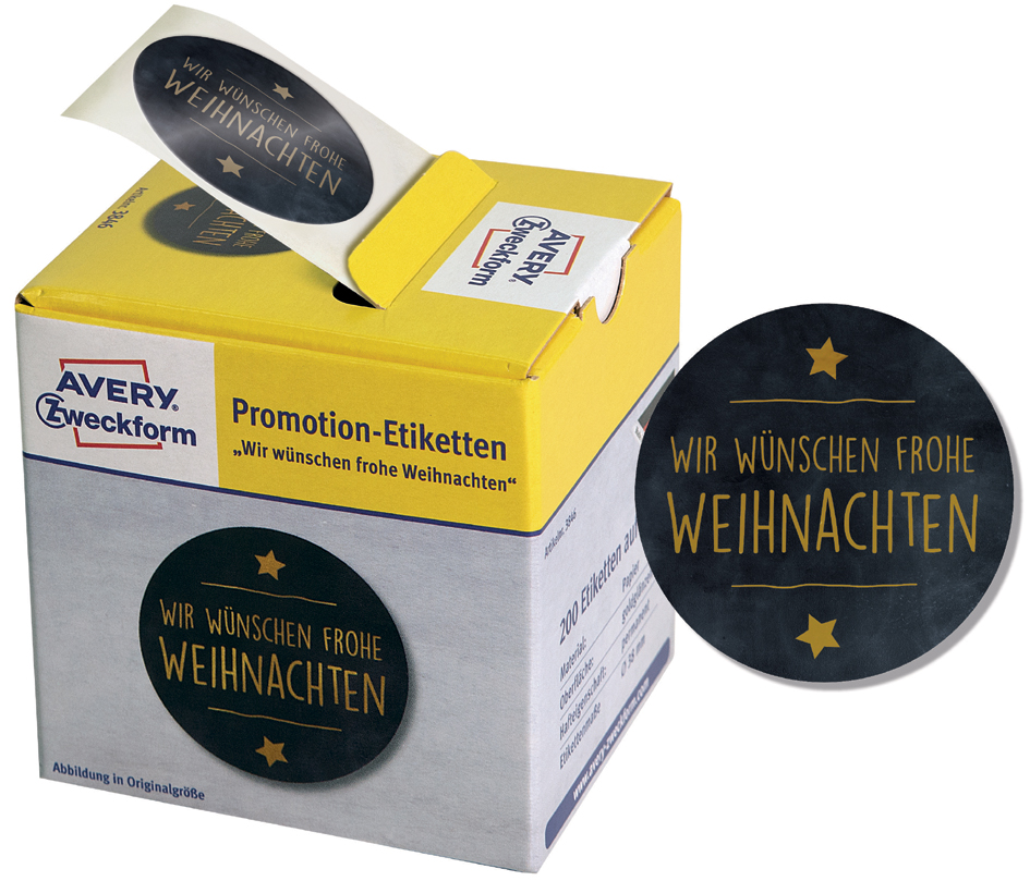 4004182038468 - AVERY Zweckform Ablösbar Etiketten 3846 Selbsthaftend Schwarz Gold 200 Stück