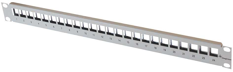 4018359281755 - TelegÃ¤rtner - Frontabdeckung - Grau RAL 7035 - 1U - 483 cm (19) - 24 Ports