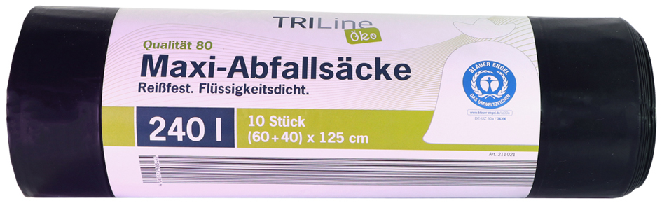 Secolan TRILine Maxi-Abfallsack, grün/schwarz, 240 Liter