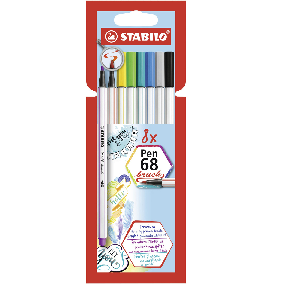 STABILO Pinselstift Pen 68 brush, 12er Karton-Eui