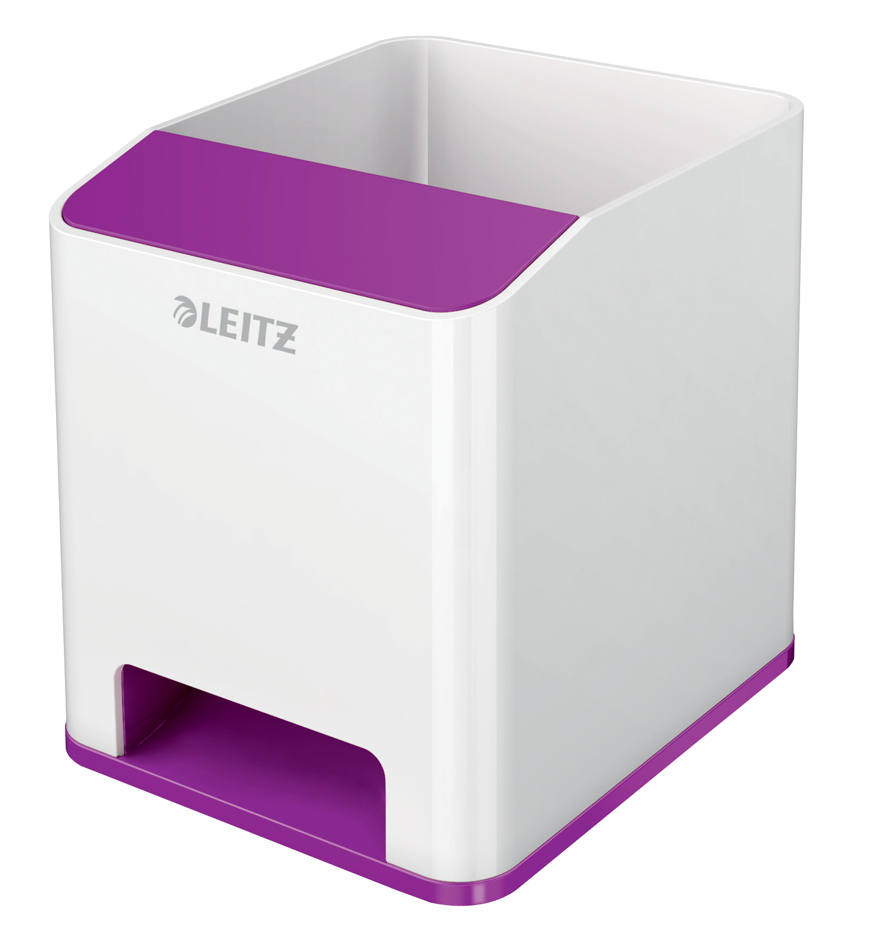 LEITZ Sound Stifteköcher WOW Duo Colour, 2 Fächer, violett