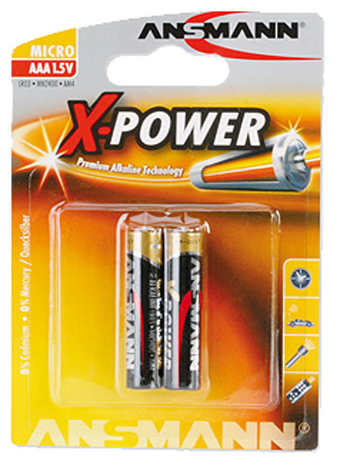 ANSMANN Alkaline Batterie , X-Power, , Micro AAA, 2er Blister