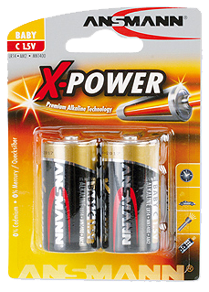 ANSMANN Alkaline Batterie , X-Power, , Baby C, 2er Blister