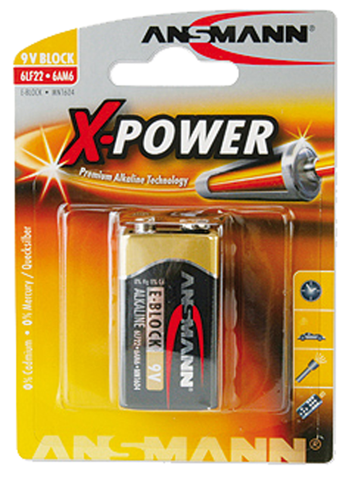 ANSMANN Alkaline Batterie , X-Power, , 9V E-Block