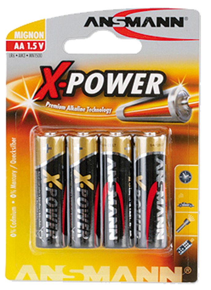 ANSMANN Alkaline Batterie , X-Power, , Mignon AA, 4er Blister