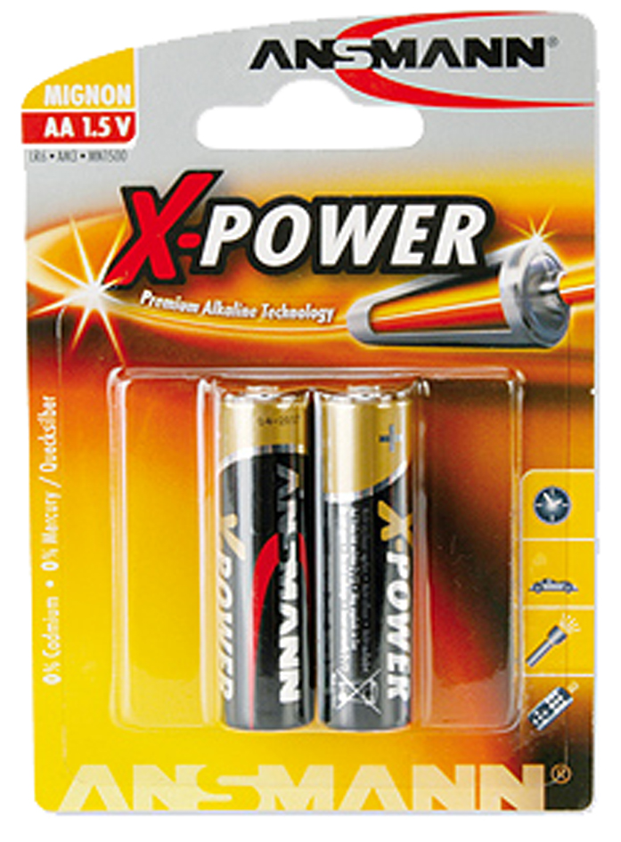 ANSMANN Alkaline Batterie , X-Power, , Mignon AA, 2er Blister