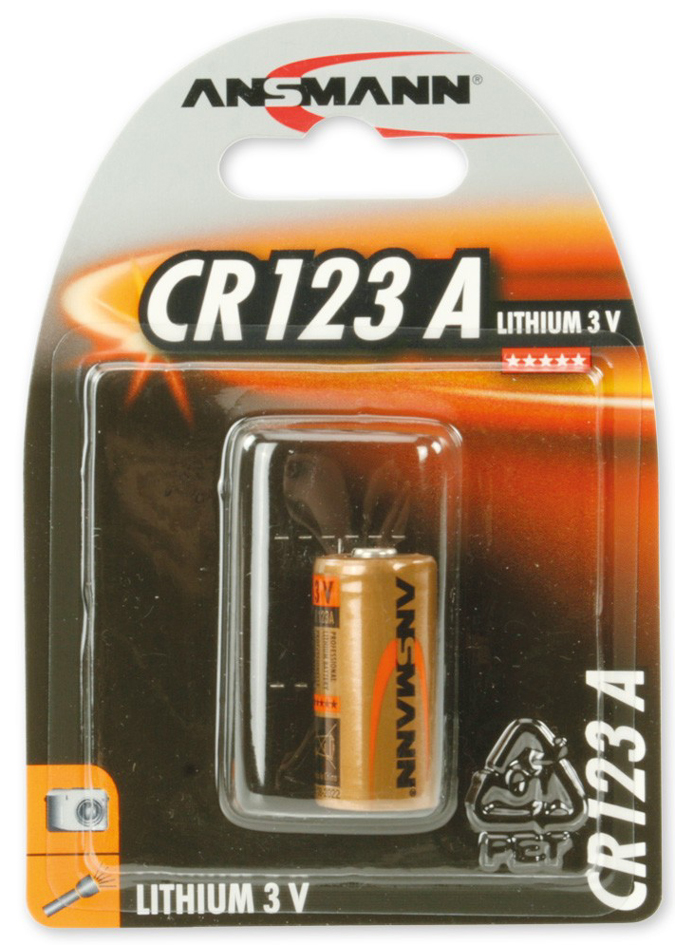 ANSMANN Lithium-Foto-Batterie , CR123A, , 3 Volt, 1er-Blister