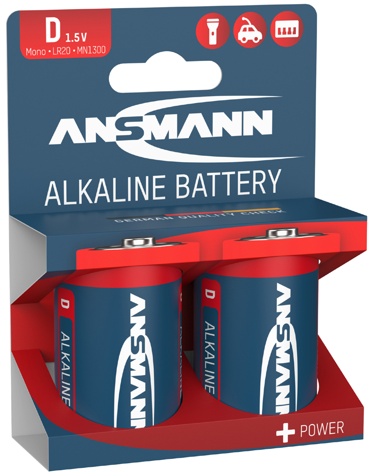 ANSMANN Alkaline Batterie , RED, , Mono D, 2er Blister