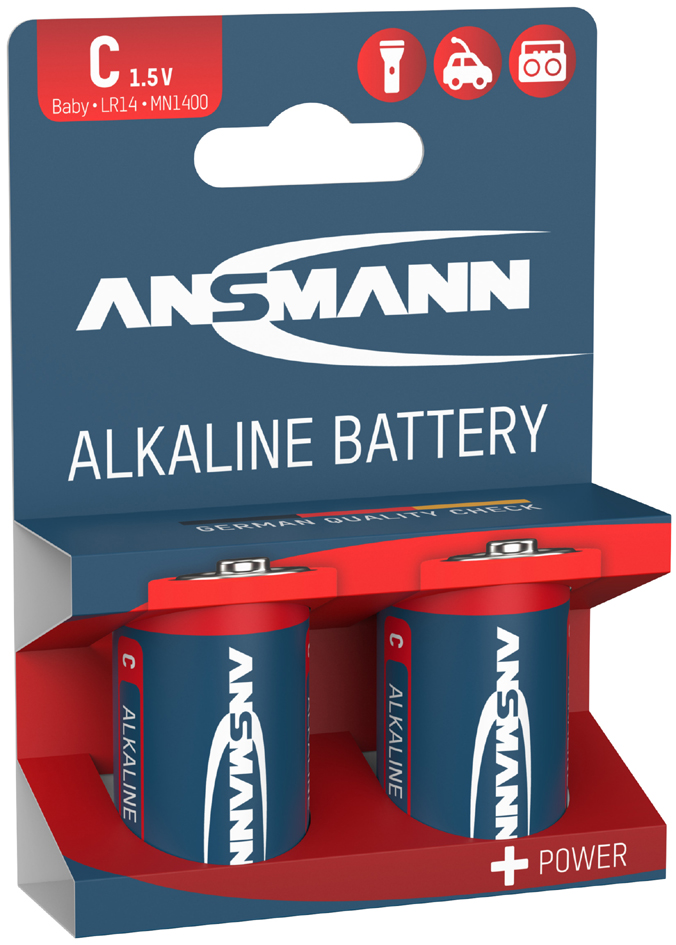 ANSMANN Alkaline Batterie , RED, , Baby C LR14, 2er Blister