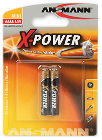 ANSMANN Alkaline Batterie , X-POWER,  AAAA, 2er Blister